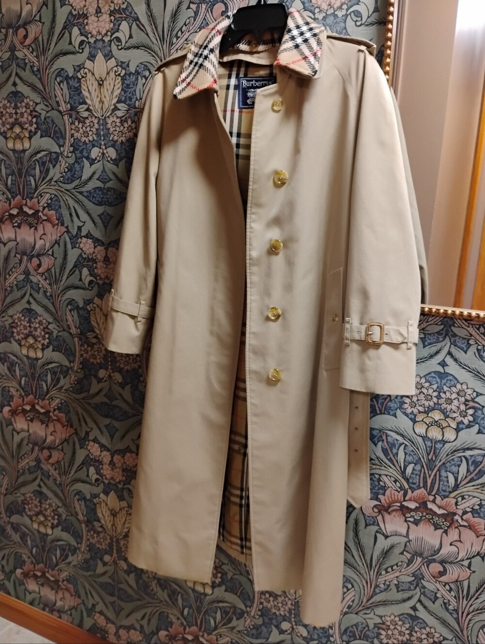 Vintage Burberry Trench Coat With Removable Collar